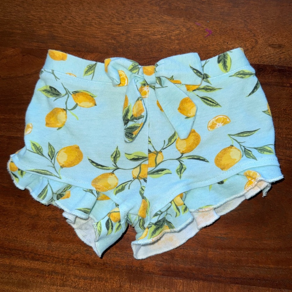 Baby Essentials Lemon Print Shorts - Blue and Yellow